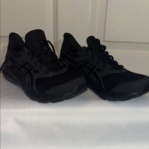 Asics Black Athletic Shoes with Breathable Upper
